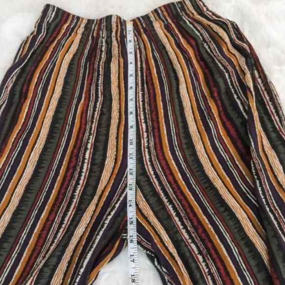 Vintage Lee David Hippie Multicolor Stripe Rayon Pants🕊️ - Picture 2 of 4